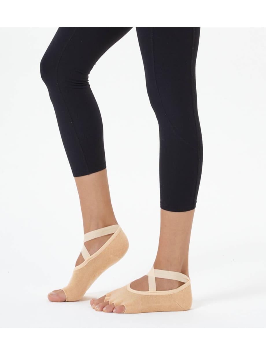 Bej Çapraz Kayışlı Yoga & Pilates Çorabı - Mahfelle