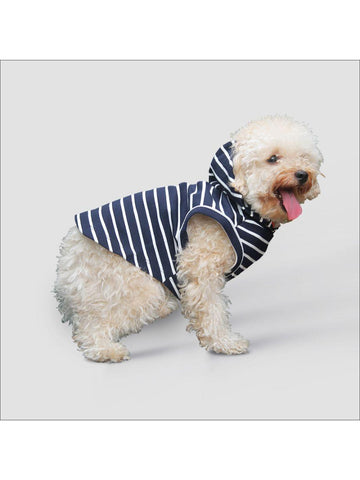 Cruz Lacivert/Beyaz Çizgili Kapüşonlu Sweatshirt Köpek Kıyafeti - Mahfelle
