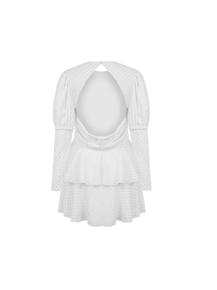 Daisy Sırt Detaylı Beyaz Elbise - Mahfelle
