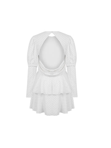 Daisy Sırt Detaylı Beyaz Elbise - Mahfelle