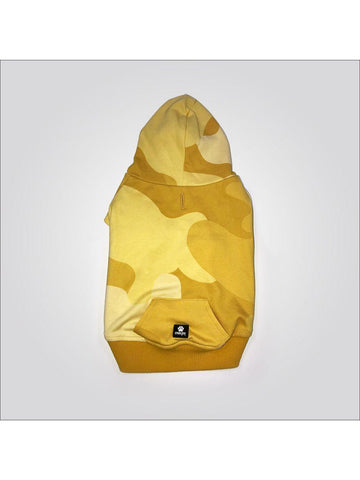 Maeve Sarı Kamuflaj Kapşonlu Sweatshirt Köpek Kıyafeti - Mahfelle