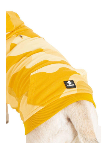 Maeve Sarı Kamuflaj Kapşonlu Sweatshirt Köpek Kıyafeti - Mahfelle