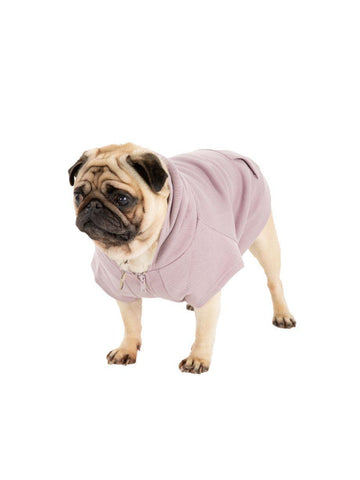 Mauvy Lila Fermuarlı Kapüşonlu Sweatshirt Köpek Kıyafeti - Mahfelle