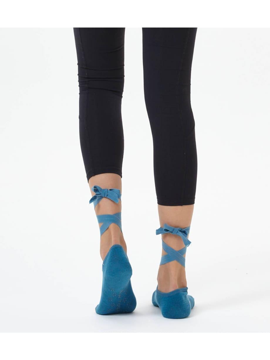 Mavi Kayışlı Yoga & Pilates Çorabı - Mahfelle
