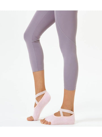 Pembe Çapraz Kayışlı Yoga & Pilates Çorabı - Mahfelle