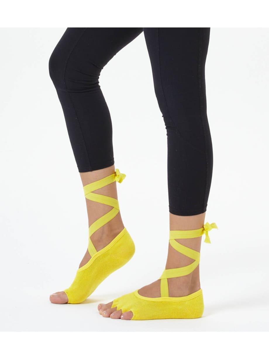 Sarı Kayışlı Yoga & Pilates Çorabı - Mahfelle
