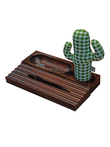Woody Üçlü Set Organazier - Koyu Kahverengi / Yeşil - Mahfelle