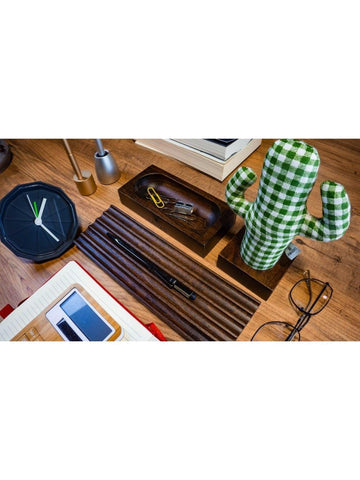 Woody Üçlü Set Organazier - Koyu Kahverengi / Yeşil - Mahfelle